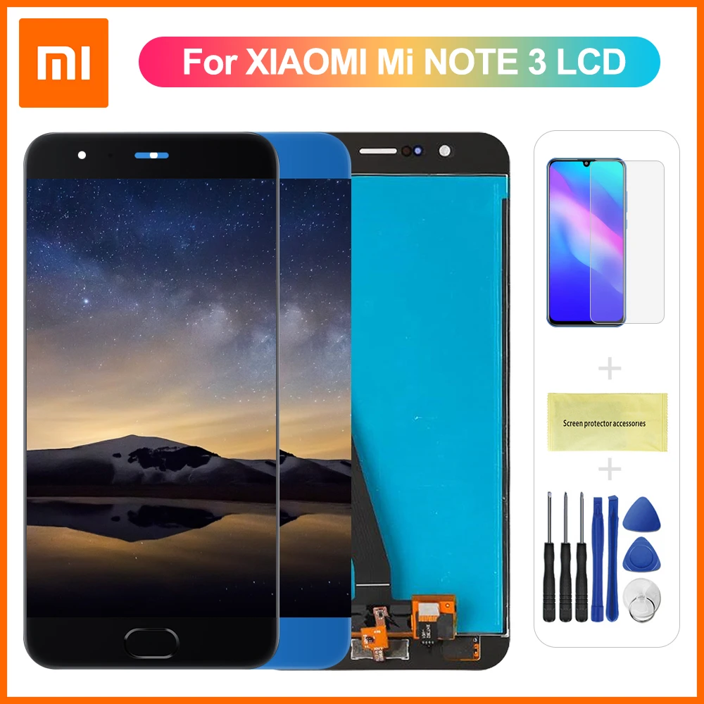 ЖК дисплей 5 дюйма для Xiaomi Mi Note 3 черный/синий сенсорный экран с цифровым