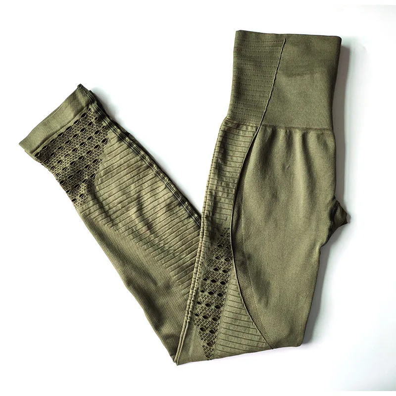 ArmyGreen Бесшовные Леггинсы Lulu для женщин, для фитнеса, бега, йоги, штаны, энергетические бесшовные леггинсы с высокой талией, для спортзала, леггинсы для девушек - Цвет: ArmyGreen