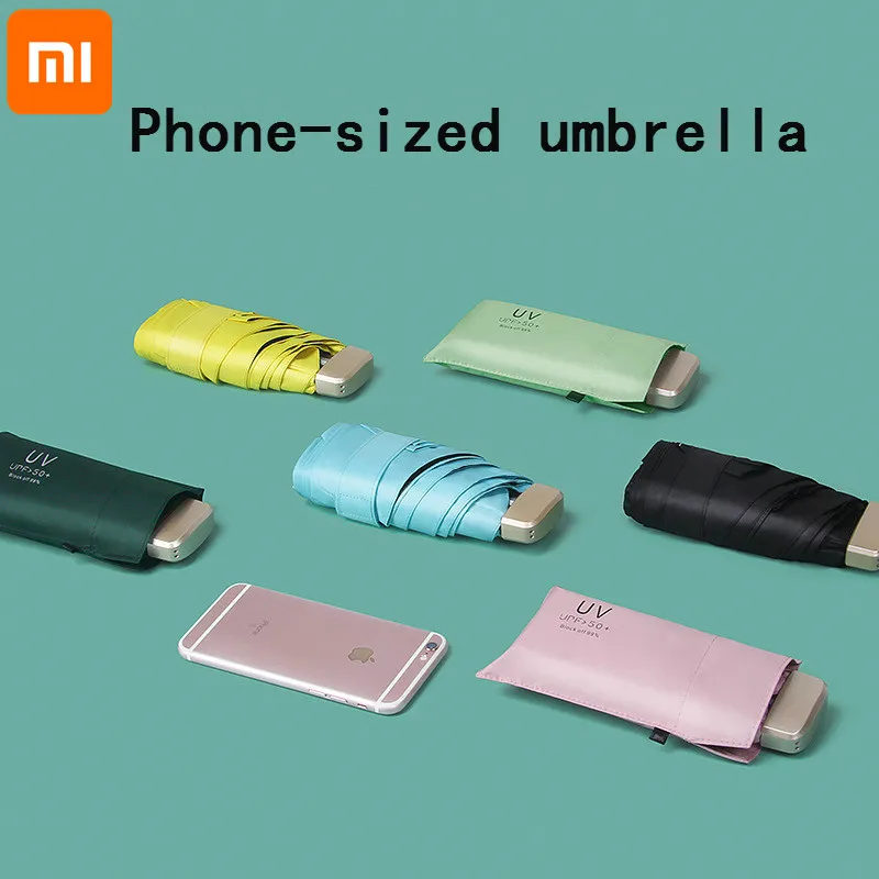 

Зонт от солнца Xiaomi, очень маленький, виниловый зонтик, карманный, защита от солнца и ультрафиолета