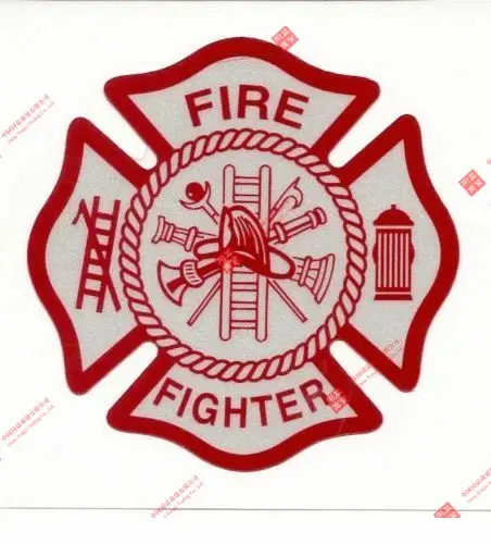 

Creative WHITE RED Reflective Vinyl Decal Fire Dept Maltese Cross Firefighter Sticker Racing Helmet Stickers