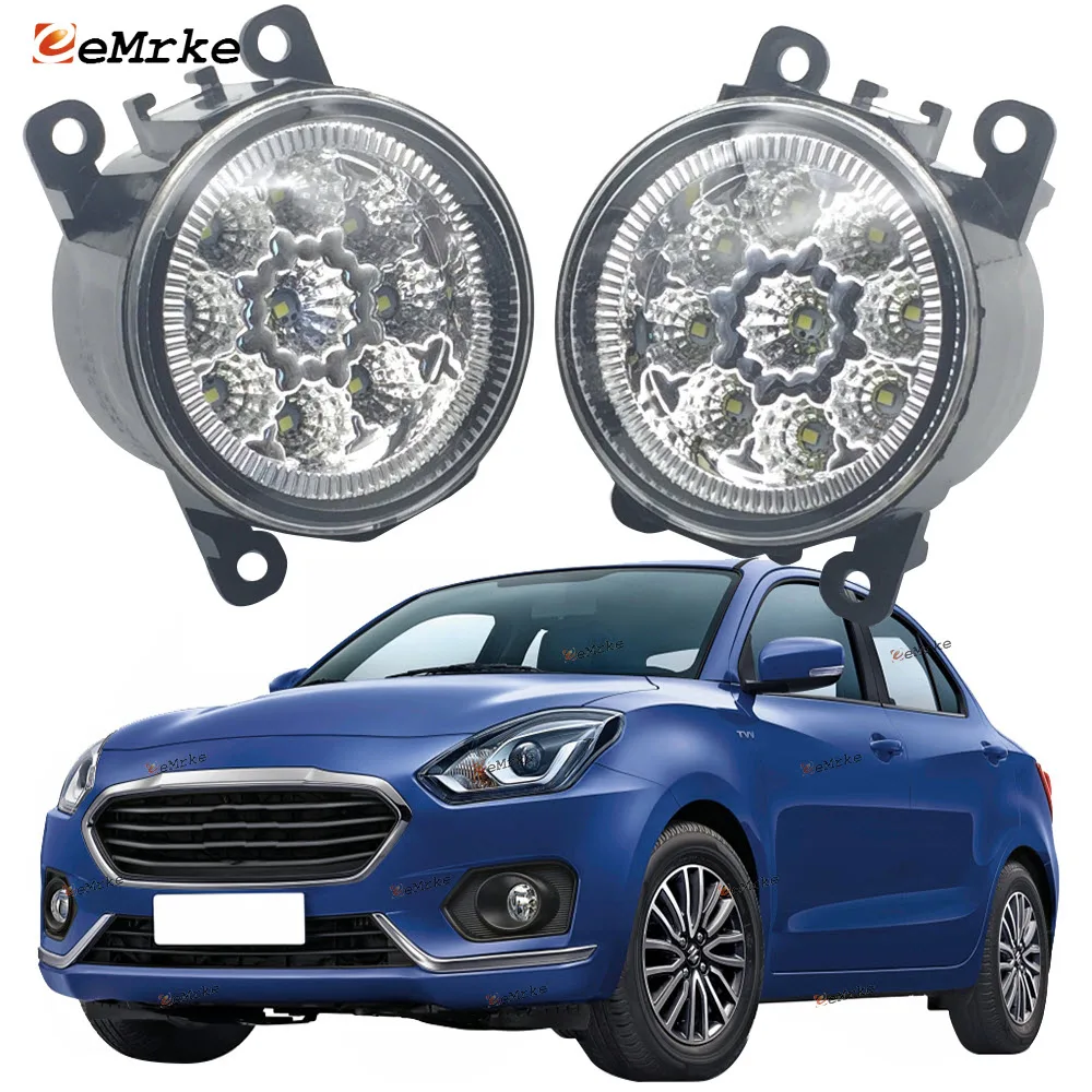

2 шт. авто-Стайлинг передняя противотуманная лампа для Maruti Suzuki Swift DZire 2008 2009 2010-2018 2019 2020 9 штук светодиодные фары Противотуманные H11 дневные ход...