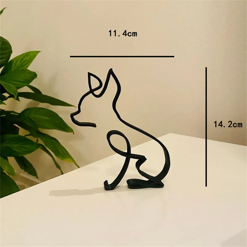 

Dog Ornaments Wrought Iron Chihuahua Desk Decorations Metal Art Crafts Animal Figurines Dog Sculpture Home Office Decor Supplies