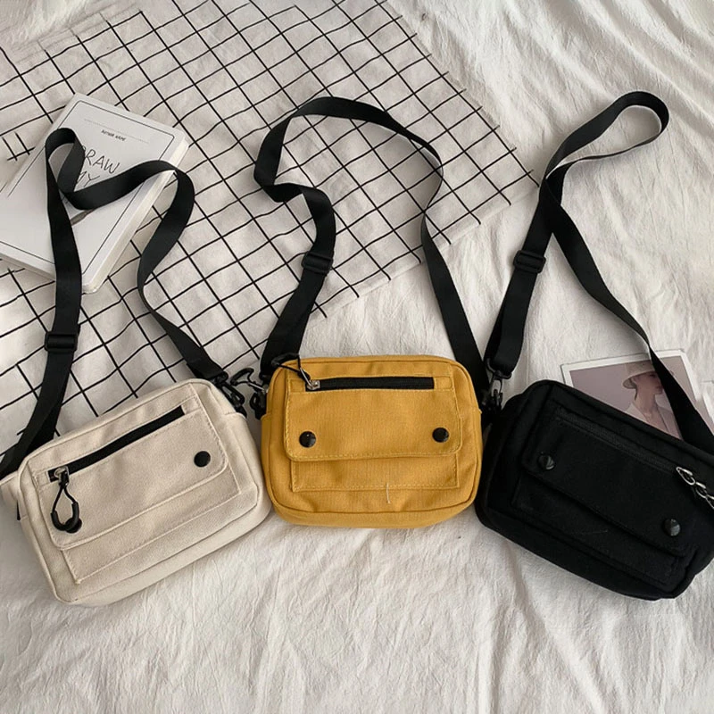 

Women Pure Color Casual Tote Outdoor Bag Canvas Handbag Zipper Shoulder Bag Fashion Bag Femininas