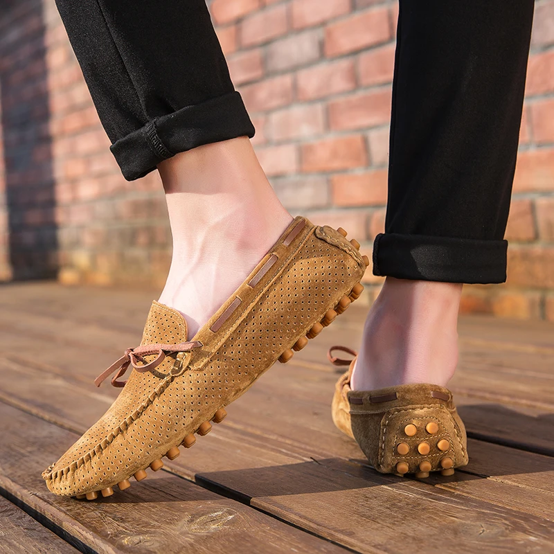 

Pigskin Men Casual Shoes Comfort Male Genuine Leather Flat Shoes England Trendy Classics Loafers Fashion Male Sneakers