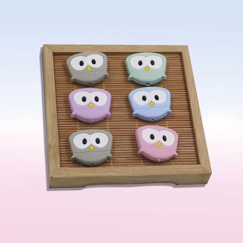 

Silicone Baby Teether Beads Mini Owl 50/100PC For Silicone Pacifier Rattles For Babies Diy Pacifier Teeth Care Molar Fidget Toys