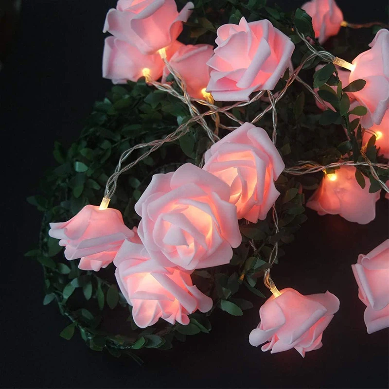 

Rose Flower String Lights 1.5M/3M Valentine Day Decorative Artificial Flower Bouquet Lights Wedding String Fairy Night Light