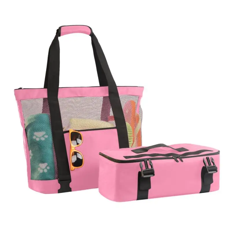 

Women Beach 34L Bags Big Size Women Mesh Bag Messenger Bag Toy Tool Storage Handbag Pouch ToteShoulder Family Camping Picnic Bag