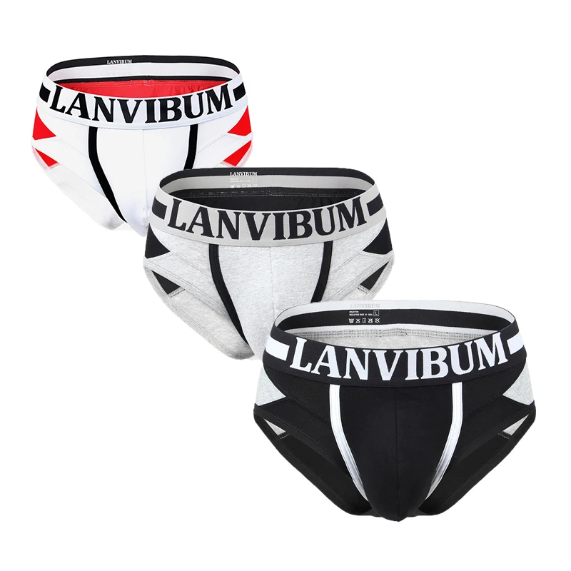 3 шт./лот мужское нижнее белье трусы Cueca мужские Calzoncillo Hombre сексуальное с мешочком