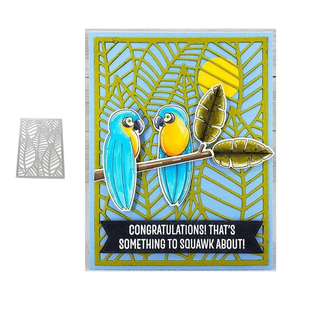 

2021 New Arrival Leaves Rectangle Background Frame Metal Cutting Dies Stencil Craft Mould Decor Template for Scrapbooking Model