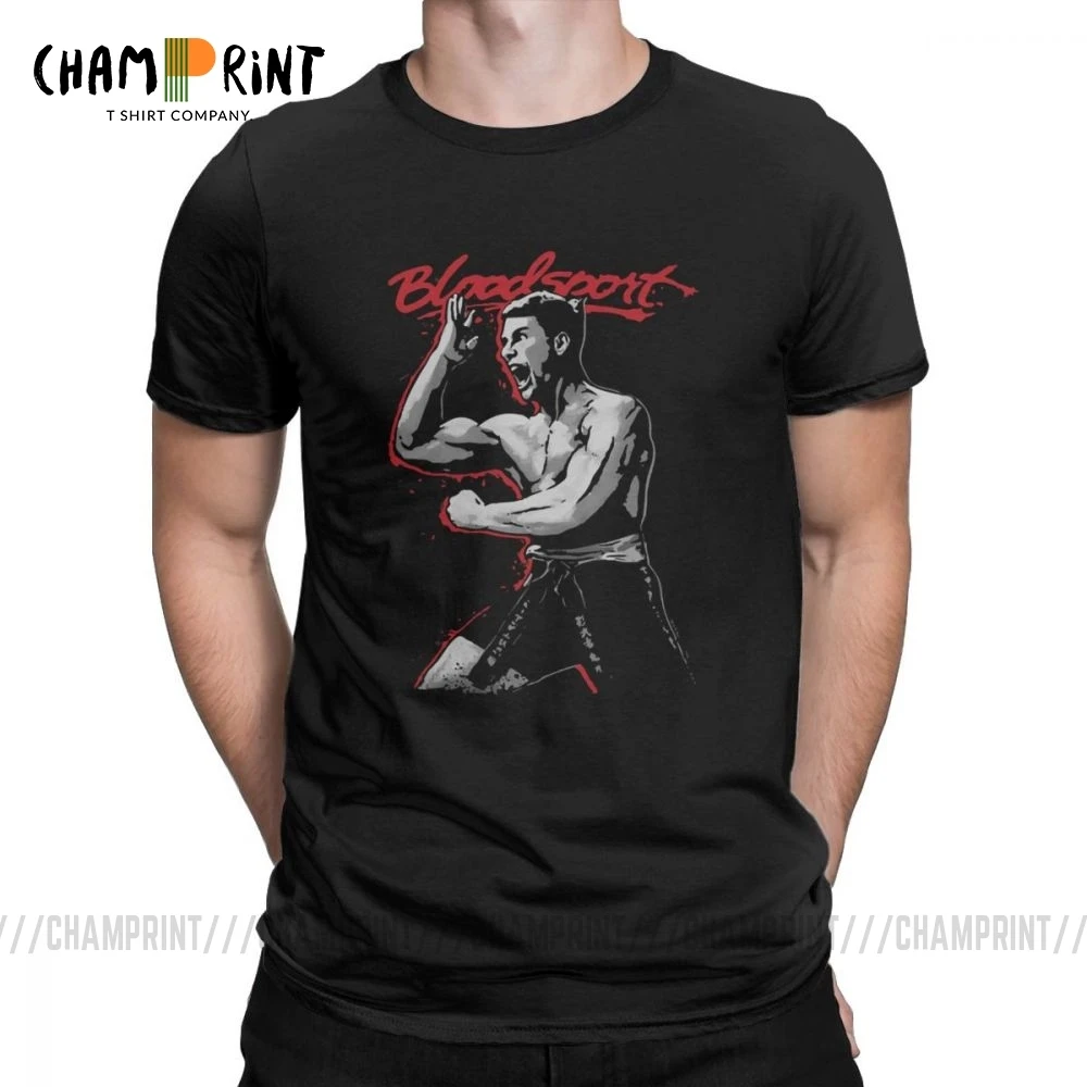 Постер Фильма Bloodsport для мужчин Винтажная футболка из 100% хлопка с круглым вырезом