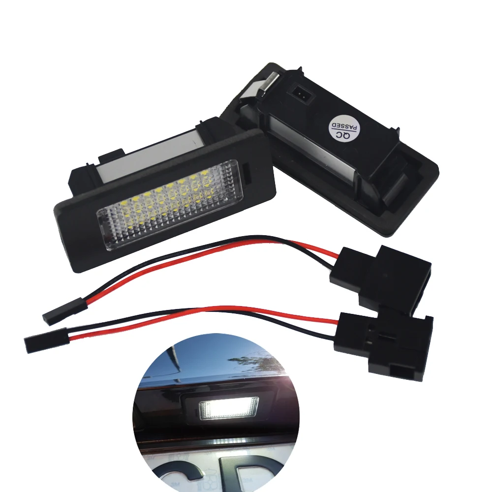

2Pcs LED License Plate Light 6000K 24leds For Audi A4 B8 A5 S5 TT RS For Volkswagen VW PASSAT 5D 08 R36 08
