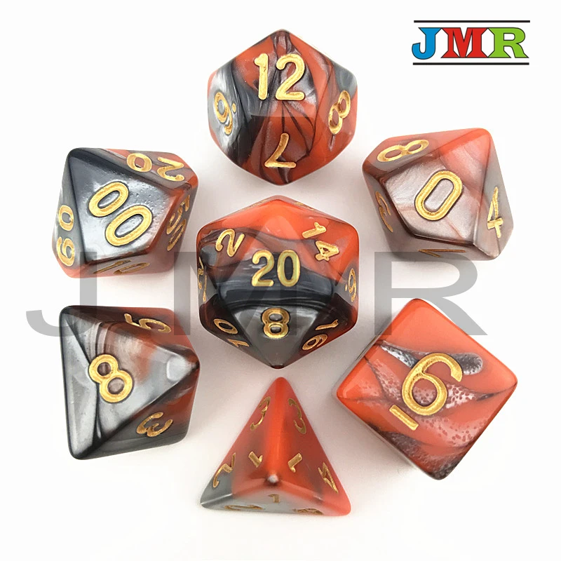 15 Красный с черным двухцветным эффектом многогранная ролевая игра для подземелий и драконов кубическая игра, игра в ролевые игры игральные кости в подарок - Цвет: 15