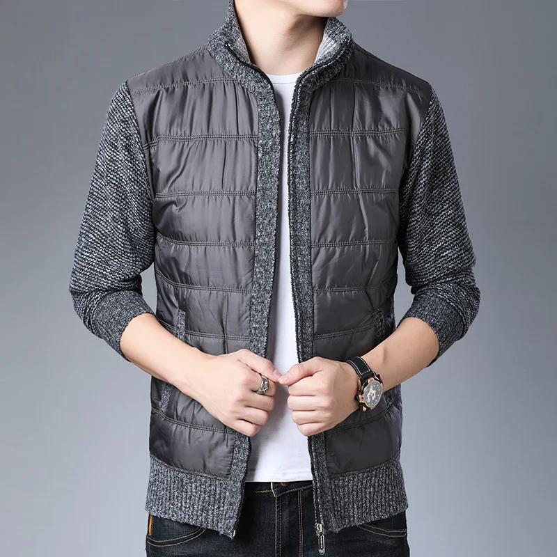 Осенняя и зимняя мужская модная дизайнерская Лоскутная Повседневная Толстая