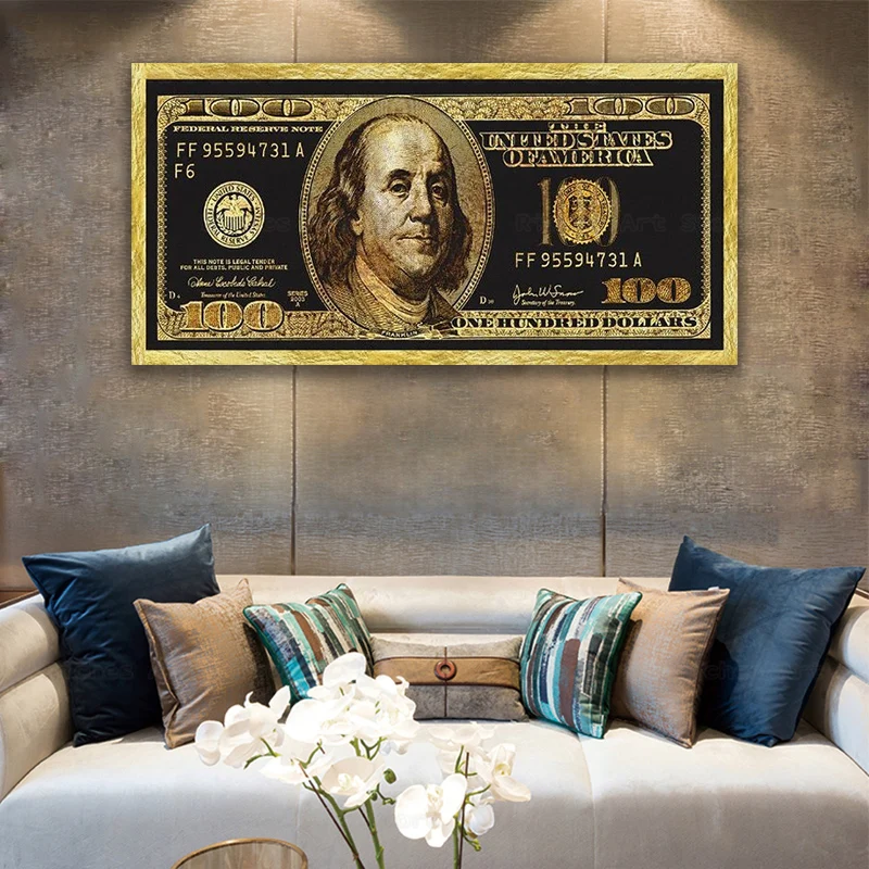 

Вдохновляющий холст с изображением золотого доллара