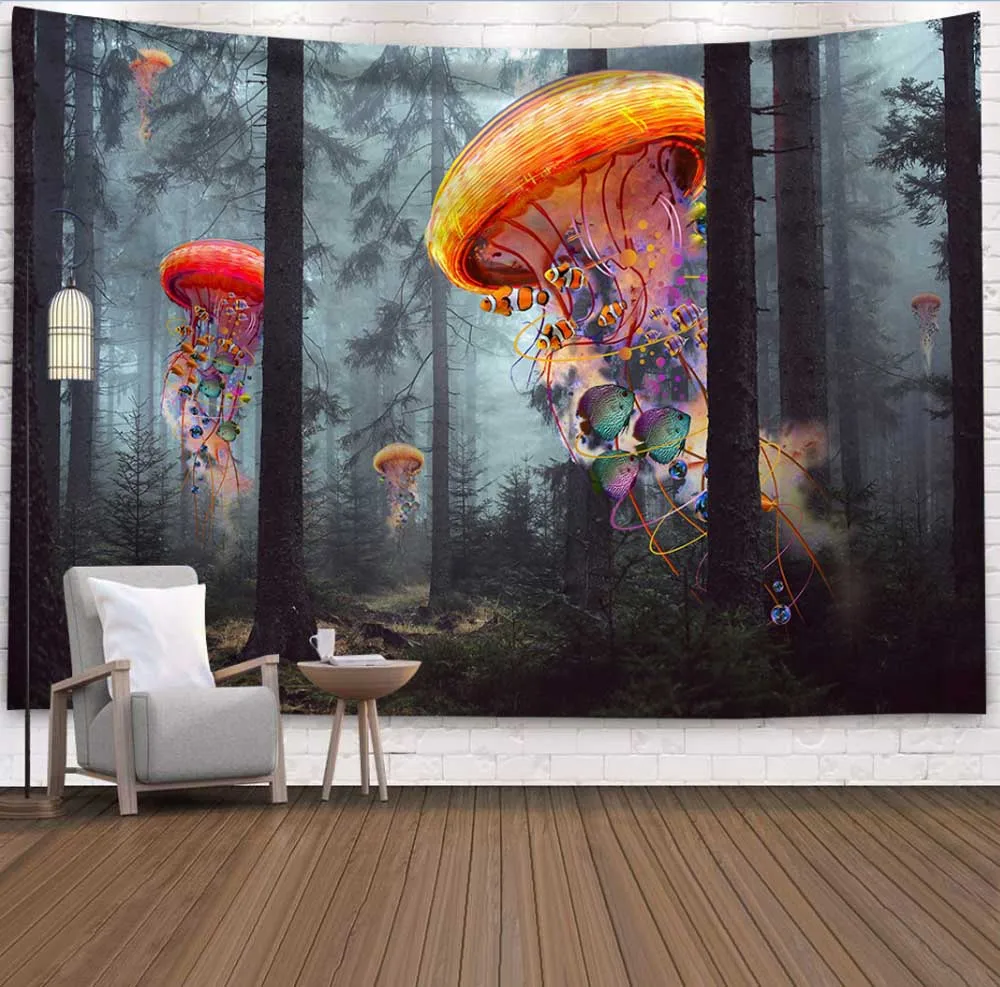 Психоделический гобелен из медузы настенная подвесная ткань для гостиной