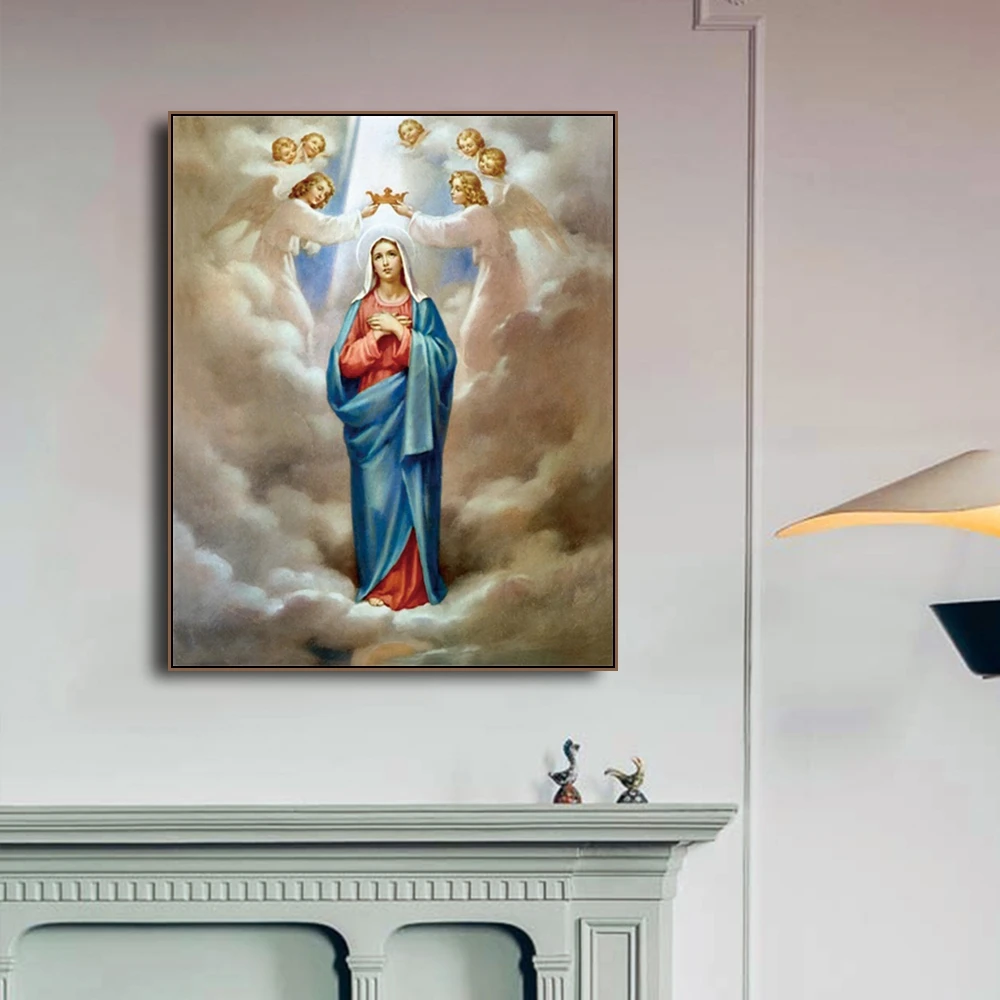 Virgin Mary Lineage, христианский холст, живопись и каллиграфия, искусство, домашний декор, холст, настенное искусство, картина для гостиной, церкви