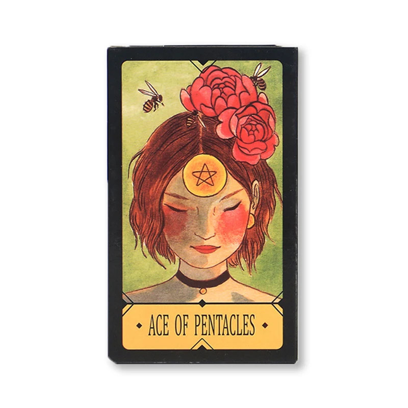 

Tarot Deck with Paper Guide Book Ace of Pentacles 78 Cards English Board Games for Party Halloween Playing Oracle Home Tarots