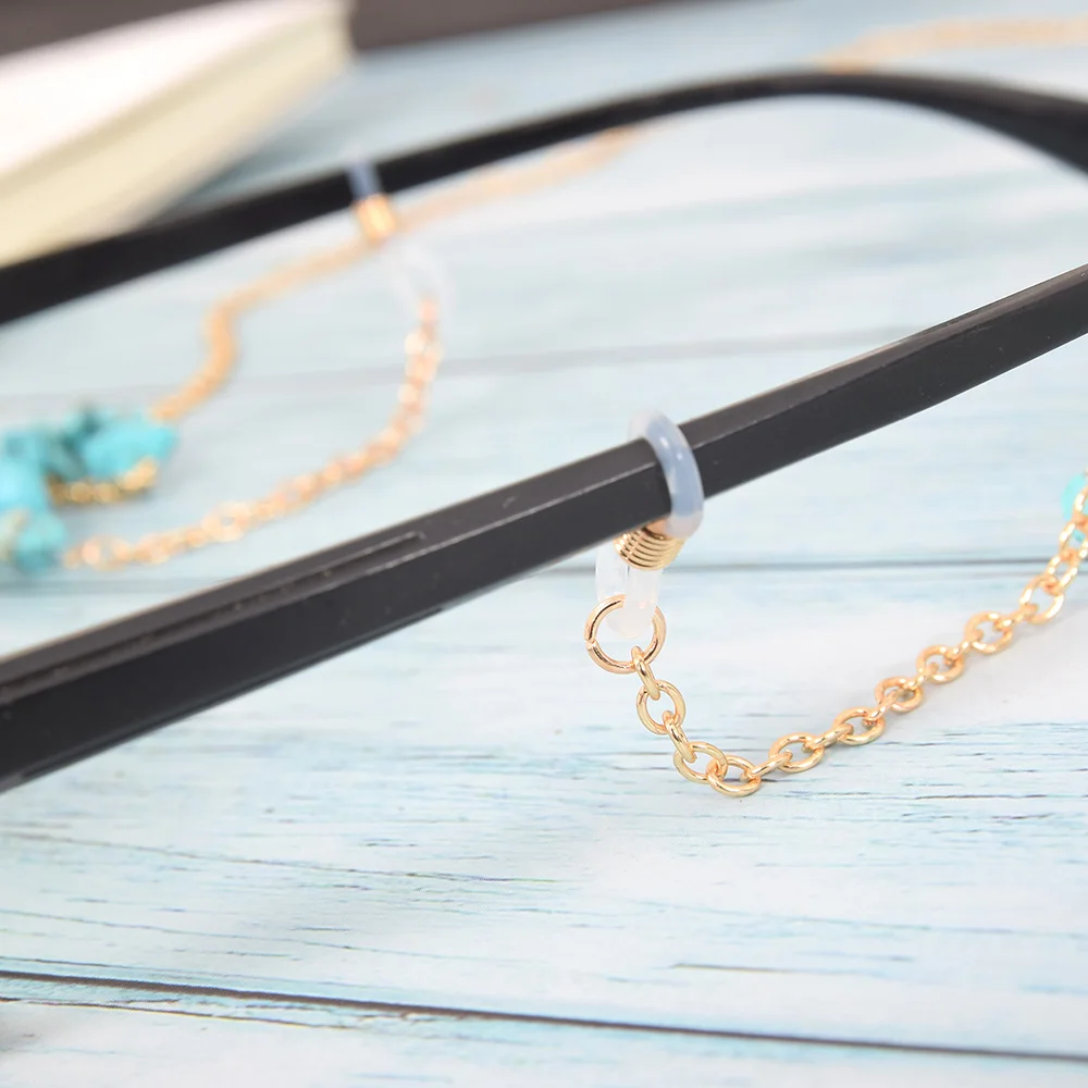 1 шт. новинка натуральное бирюзовое искусственное золото шнурок для очков