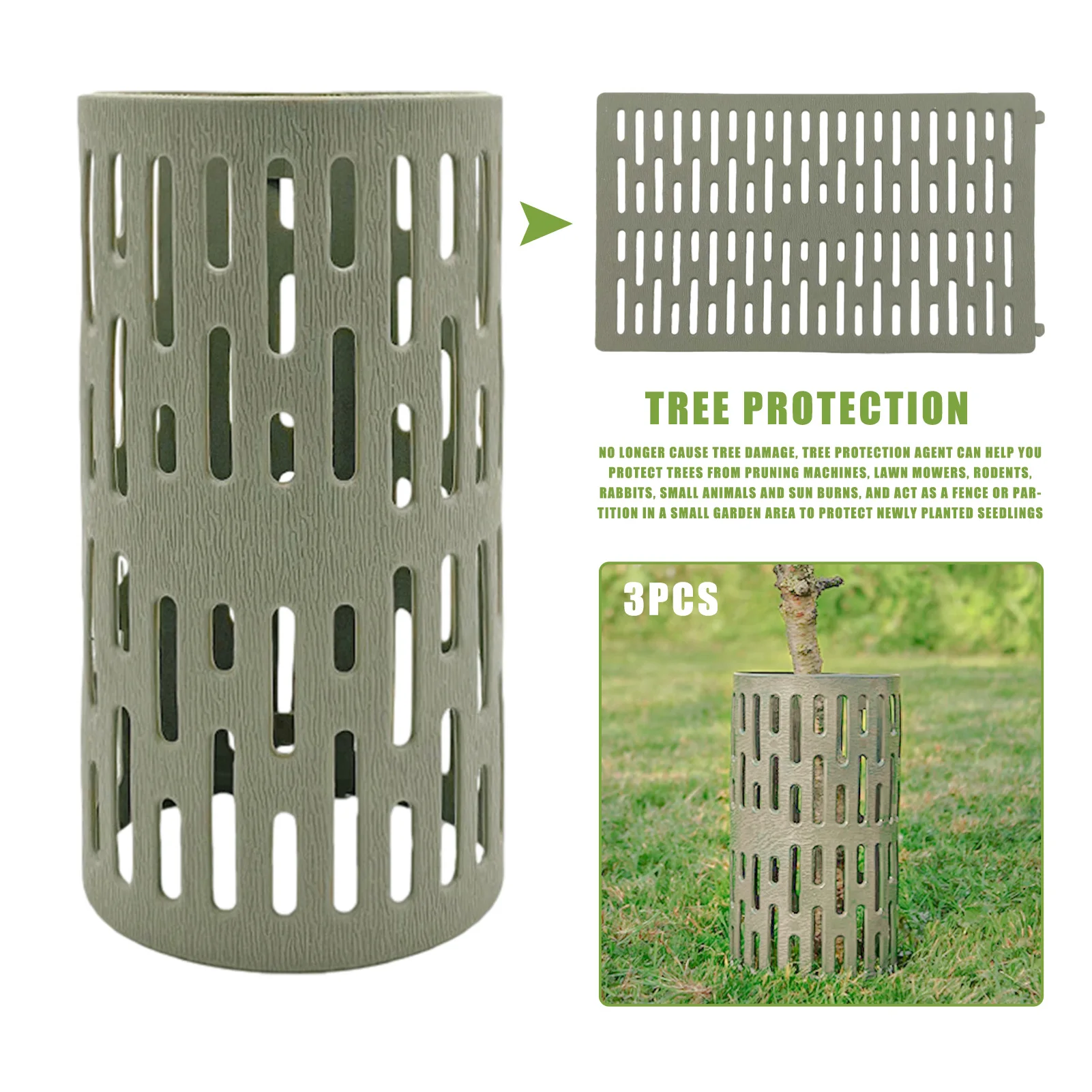 

3PCS Plant Tree Trunk Protector Weather-proof Plastic Guard Cover Plant protection tools garden accessories