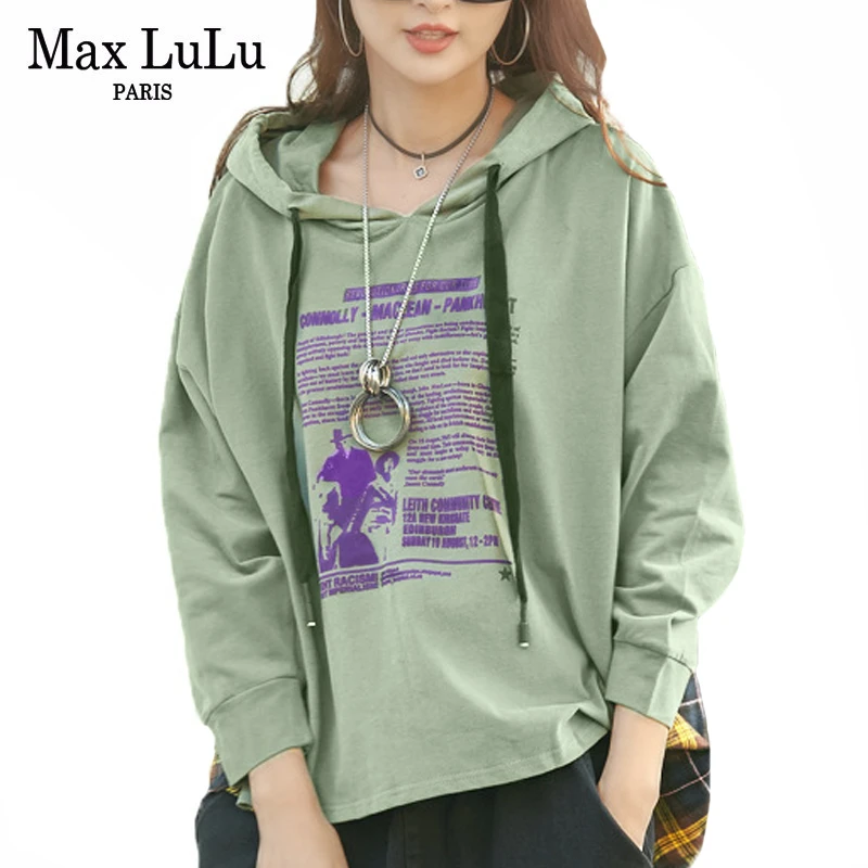 Женская клетчатая футболка Max LuLu повседневная Весенняя Футболка с принтом