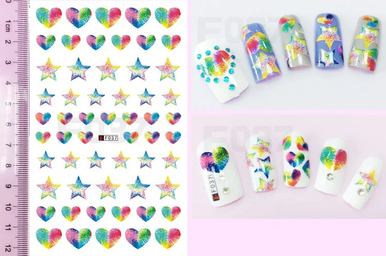 

Nail Sticker Decals 3D Nails Slider Tattoo Art Color Love Star Design Decoration Manicure Tips Foil Adhesive Wraps Pegatinas