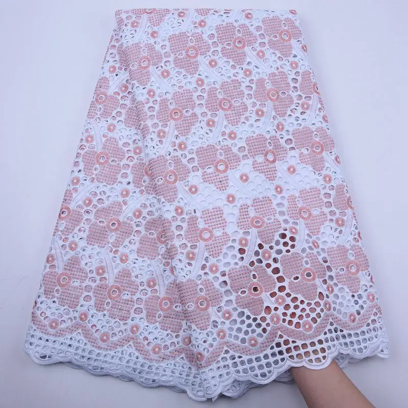 

Light Pink African Lace Fabric 2020 High Quality Nigerian Dry Lace Fabric Embroidery Swiss Voile Lace For Dress Materials S1826
