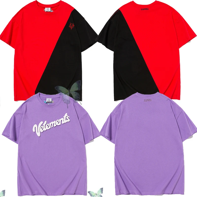 

Vetements T-shirt Oversize Purple 3D Foam Print Vetements T Shirt 100% Cotton
