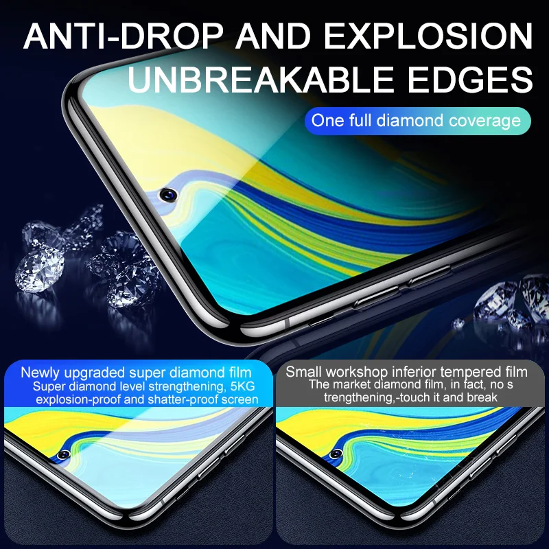 3Pcs Full Cover Tempered Glass For Xiaomi Redmi Note 9 8 7 5 6 9S 10 Pro 8T Screen Protector For Redmi 8A 7A 9 9A 5 Plus Glass