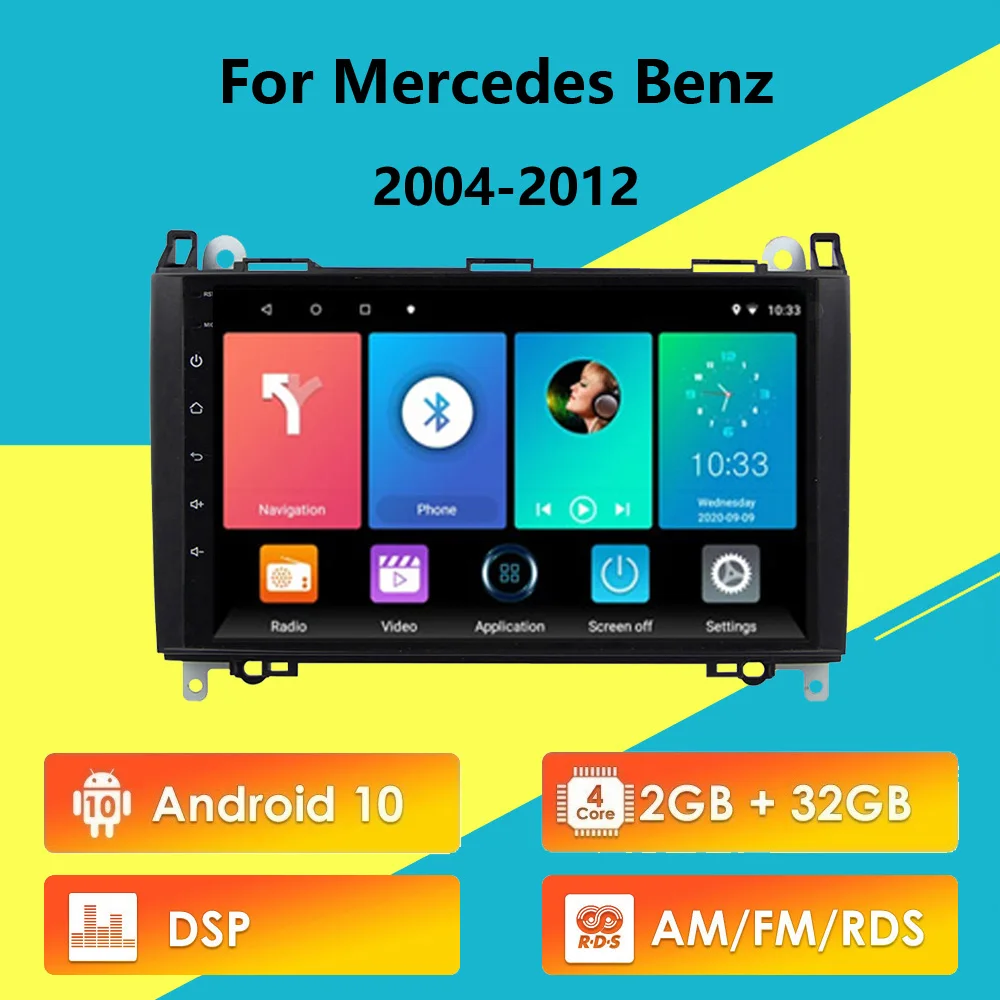 

For Mercedes Benz B W245 B150 B160 B170 B180 B200 2004-2012 2 din Car Multimedia Player Android 10 RDS DSP GPS Autoradio