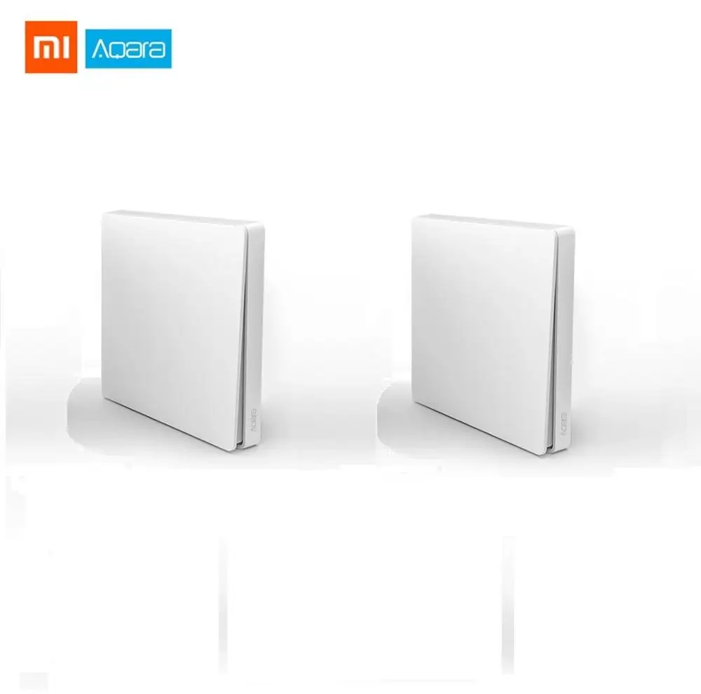 2 pcs Single Key Xiao mi Aqara, умный переключатель, светильник, дистанционное управление, ZiGBee, wifi, беспроводной ключ, настенный переключатель, работает с mi jia mi Aqara, приложение для дома - Цвет: 2 pcs Single Key