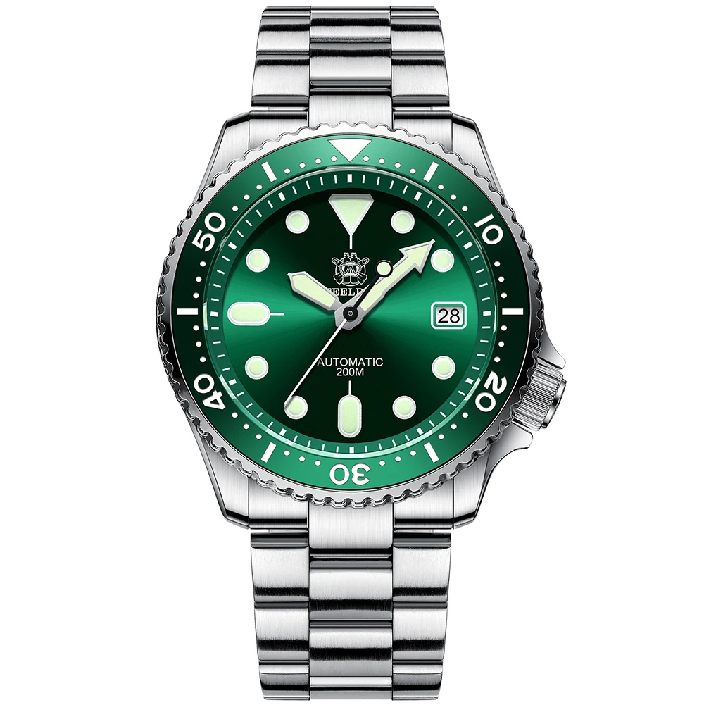 

STEELDIVE Mens Diver Watches Automatic Watch Dive 200m Waterproof Mechanical Wristwatch C3 Luminous Sapphire NH35 Ceramiz Bezel