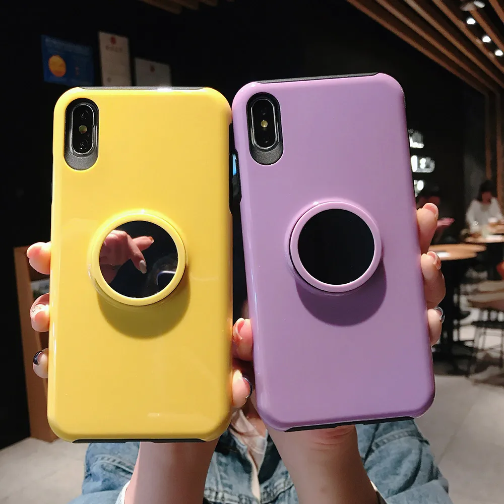 BFOLLOW зеркальная подушка безопасности корпус розетки для iPhone 6 6s 7 8 Plus X XR XS Max 11 Pro Max жесткий чехол из ПК с магнитной задней подставкой