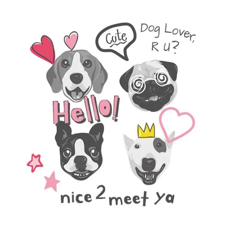

Patch DIY Animals Patches Iron Ons Cute Dog Stickers for Clothes Heat Tranfer Clothing Accessories Pattern Free Shipping