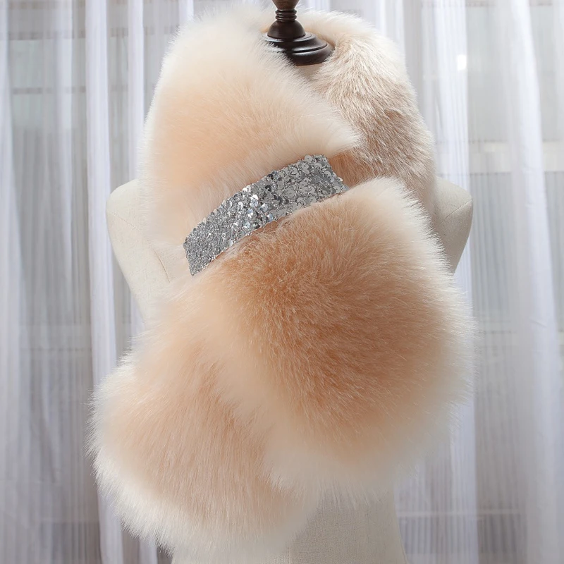 Шарф-ХОМУТ ЖЕНСКИЙ из искусственного меха большой мягкий зимний теплый