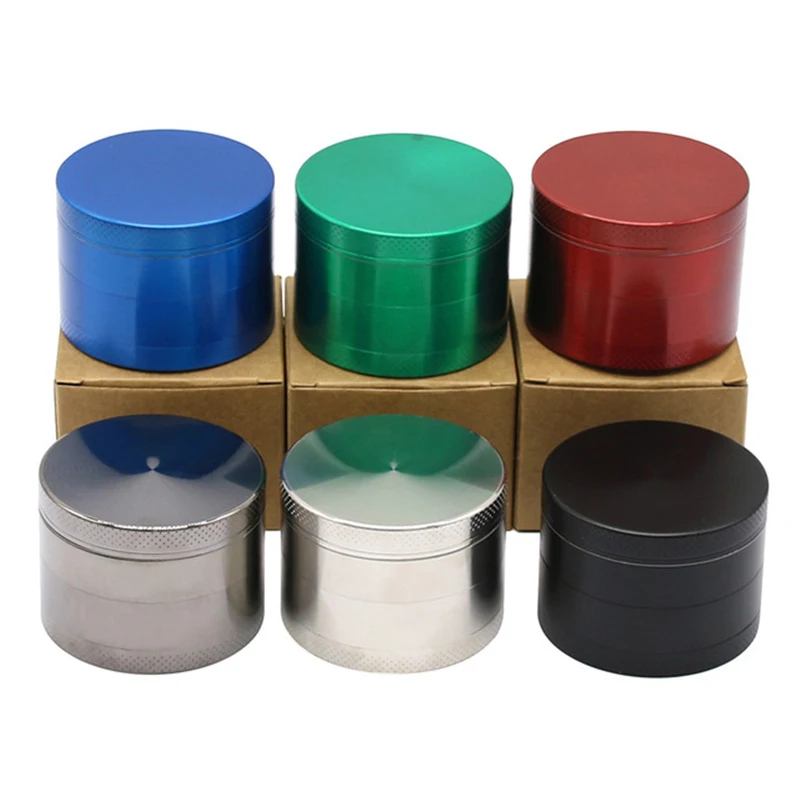 

4-layer smoking pipe Aluminum Herbal Herb Tobacco Grinder Smoke Grinders herb grinder Cigarette Accessories cannabiss weed TDH