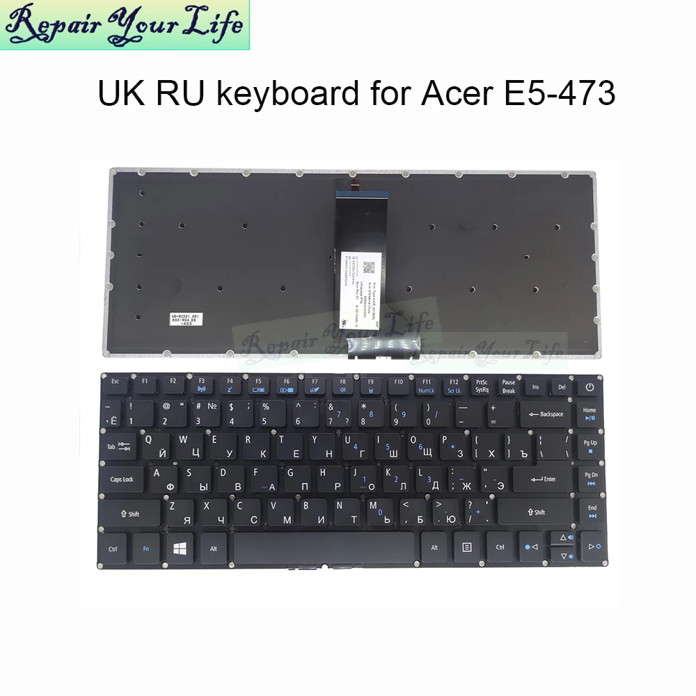 

New UK/RU GB Russian Backlit laptop Keyboard backlight For Acer Aspire E5-432 E5-452 E5-473 E5-474 E5-475 E5-491 E5-422G K4000