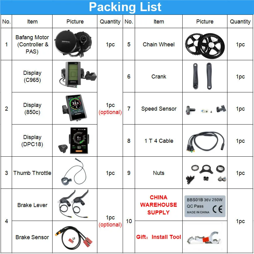 Центральный двигатель велосипеда Bafang BBS02B 500 Вт 48 В полный комплект литиевая