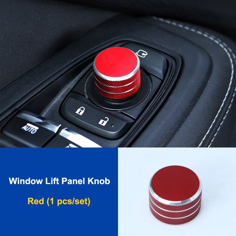 Window Lift Red 1pcs QHCP алюминиевый сплав автомобильный CD аудио стерео Кнопка регулировки переключатель кольцо панель управления AC ручка Крышка для Subaru Forester XV 18-19 - Название цвета: Window Lift Red 1pcs