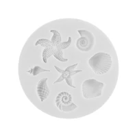marine life conch starfish shell fondant cake silicone mold diy cake jelly baking mold kitchen accessories chocolate mold
