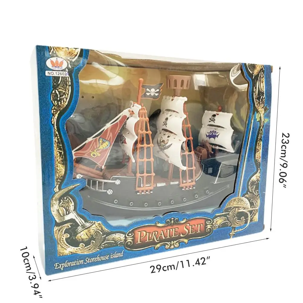 Juguete de Barco Pirata para ni&ntilde;os, adornos de decoraci&oacute;n del hogar, modelo de Barco Pirata duradero de seguridad para ni&ntilde;os-4