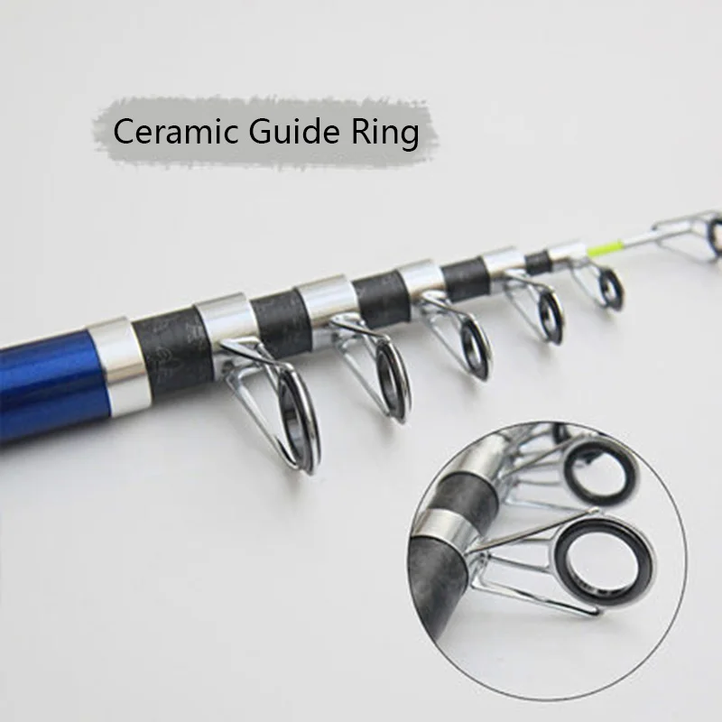 Three fish 2.4m 2.7m 3m 3.6m Telescopic Fishing Rod High Carbon Fiber Rock Fishing Rod Guide Ring Reinforcement Hard Sea Rod