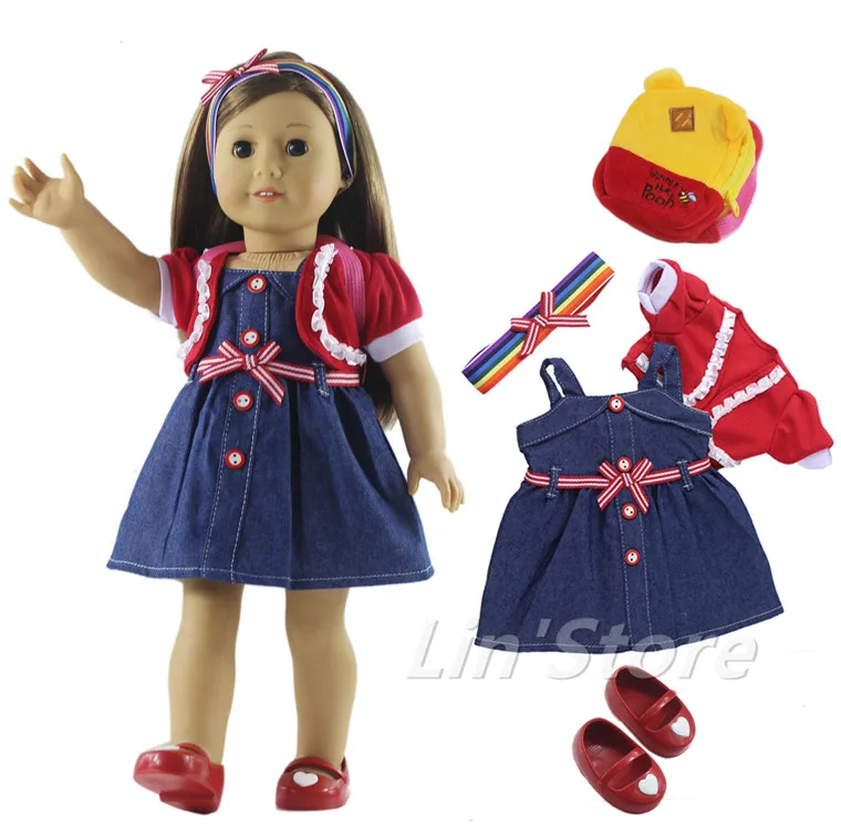 5 в 1 комплект повседневная одежда Одежда для кукол наряд платье + пальто головной