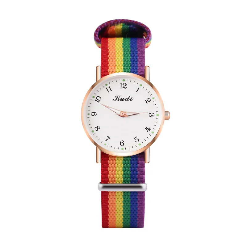 

Fashion Luxury Women's Quartz Watches Ladies Rainbow Color Luminous Fabric Belt Wrist Watch for Women Stylish Dress Reloj Mujer