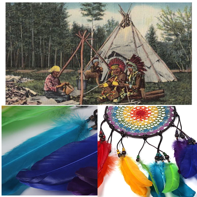 20 см винтажный домашний Декор Ретро Ловец снов из перьев круглые перья настенный