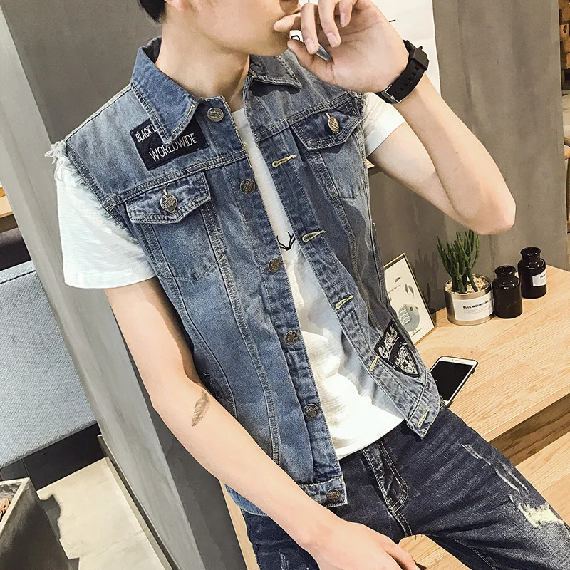 Мужской повседневный жилет приталенный винтажный кардиган без рукавов в