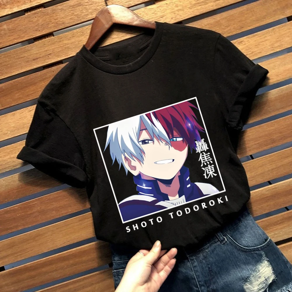 

My Hero Academia Shoto Todoroki Letter Printed Tshirts Fashion Men Women T-shirt Casual Tee Shirt Harajuku Tops