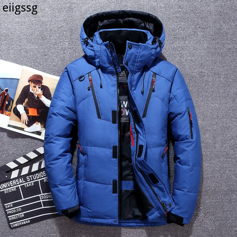 Down Parka Jacket Men -30 Degree Winter Thick Warm White Duck Down Jackets Hooded Windbreaker Parkas Hombre Coat Oversized M-4XL