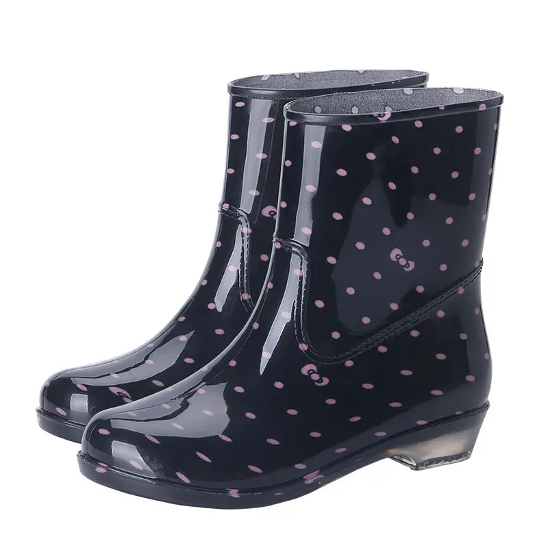 

Female waterproof ankle rain shoes rubber boot women korea style leopard boots mom autumn shoes