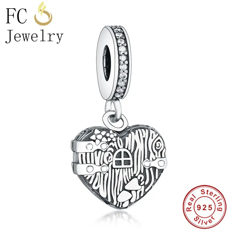 FC ювелирное изделие, браслет Pandora, 925 серебро, Bobot, рыба, ангел, медведь, кошка, красная эмаль, чип, чашка пони, бусина, Berloque - Цвет: FC1233