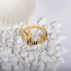 Кольца с именем бабочки на заказ для женщин, персонализированное регулируемое кольцо из нержавеющей стали, подарок другу, бижутерия для женщин